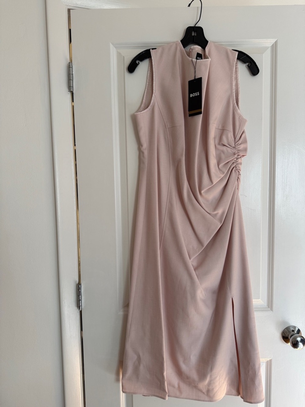 HUGO BOSS Sleeveless Midi Dress | Blush | Sz 12 | NWT